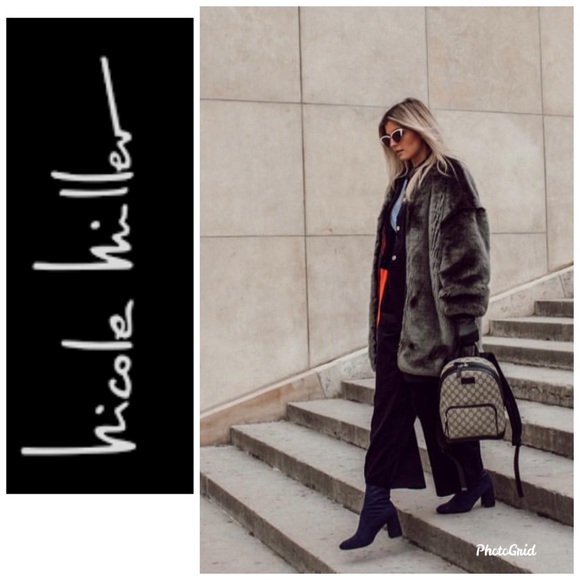 Nicole Miller Jackets & Blazers - Nicole Miller faux fur coat in smoke grey
